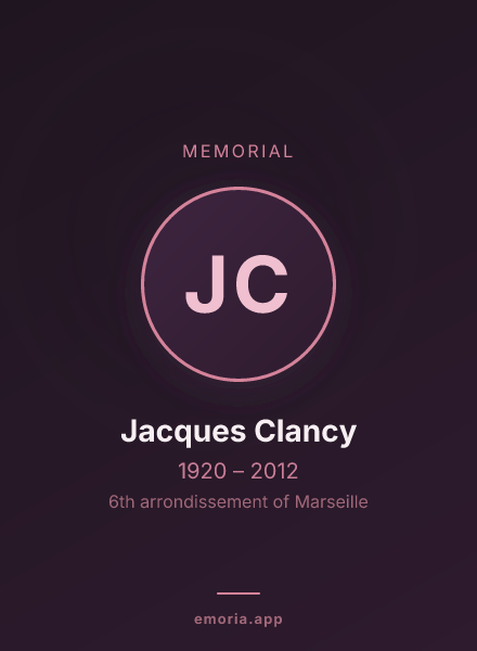 Memorial portrait of Jacques Clancy