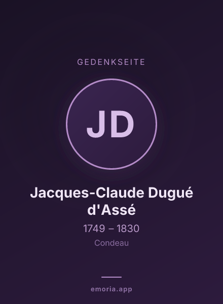 Gedenkportrait von Jacques-Claude Dugué d'Assé