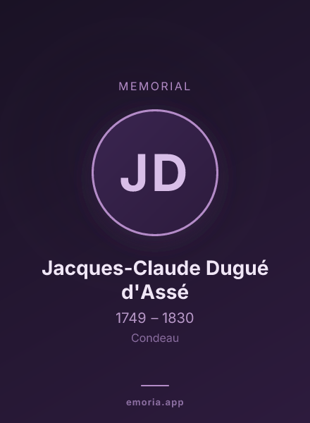 Memorial portrait of Jacques-Claude Dugué d'Assé