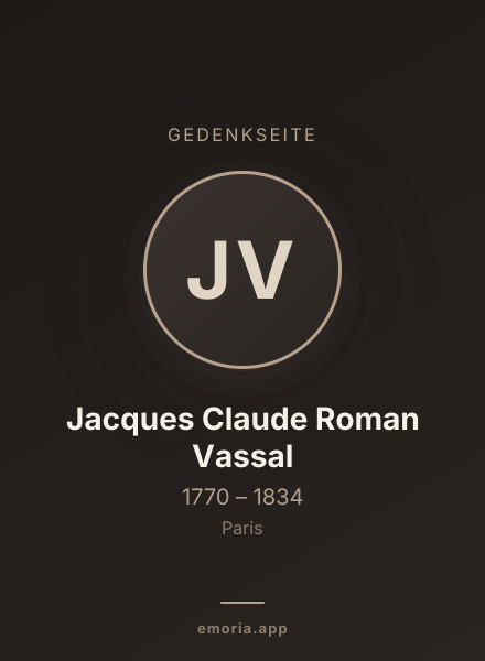 Gedenkportrait von Jacques Claude Roman Vassal