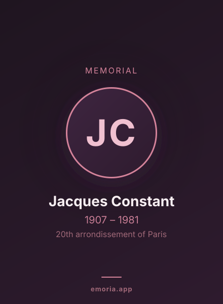 Memorial portrait of Jacques Constant