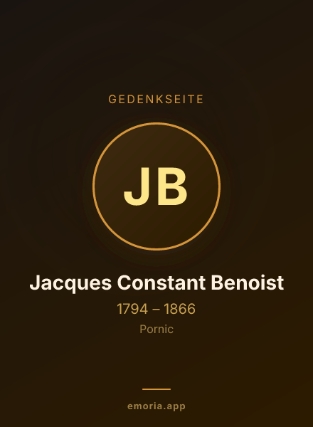 Gedenkportrait von Jacques Constant Benoist