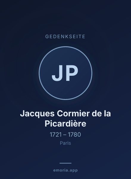 Gedenkportrait von Jacques Cormier de la Picardière