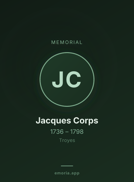 Memorial portrait of Jacques Corps