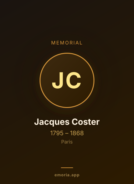 Memorial portrait of Jacques Coster