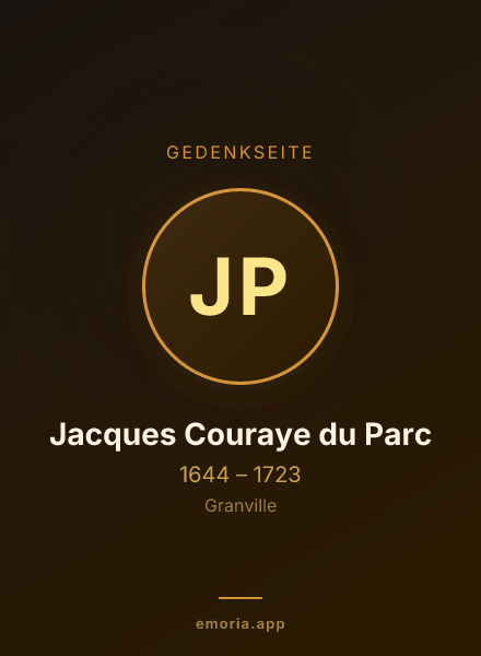 Gedenkportrait von Jacques Couraye du Parc