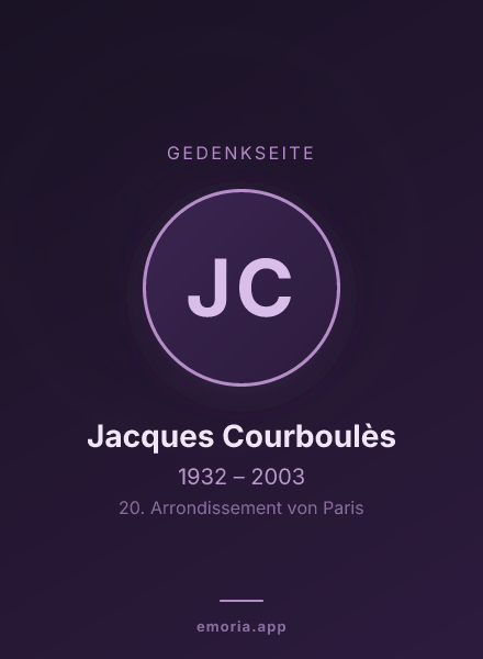 Gedenkportrait von Jacques Courboulès