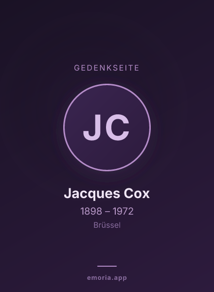 Gedenkportrait von Jacques Cox
