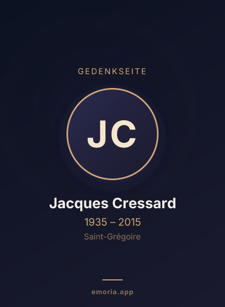 Gedenkportrait von Jacques Cressard