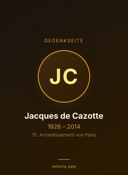 Gedenkportrait von Jacques de Cazotte