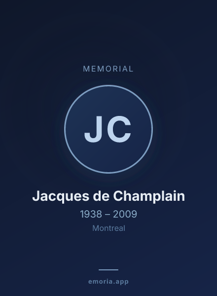Memorial portrait of Jacques de Champlain