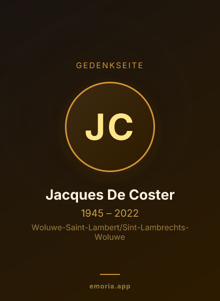 Gedenkportrait von Jacques De Coster