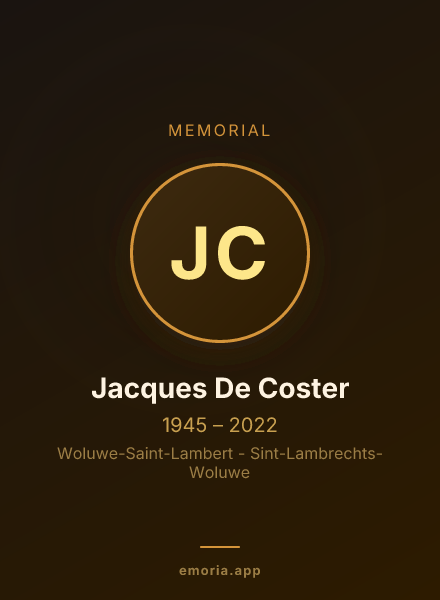 Memorial portrait of Jacques De Coster