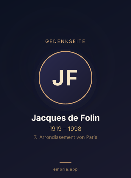 Gedenkportrait von Jacques de Folin