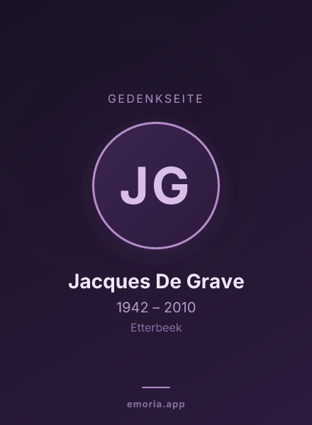 Gedenkportrait von Jacques De Grave