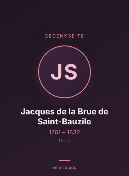 Gedenkportrait von Jacques de la Brue de Saint-Bauzile