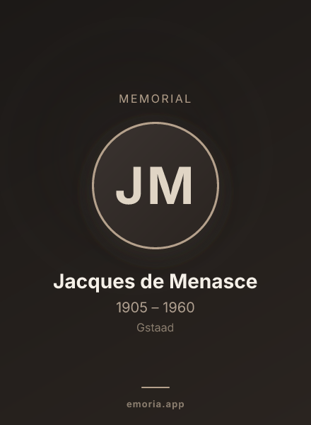 Memorial portrait of Jacques de Menasce