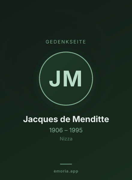 Gedenkportrait von Jacques de Menditte