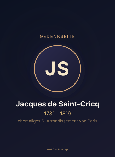 Gedenkportrait von Jacques de Saint-Cricq