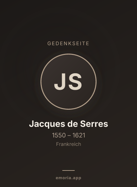 Gedenkportrait von Jacques de Serres