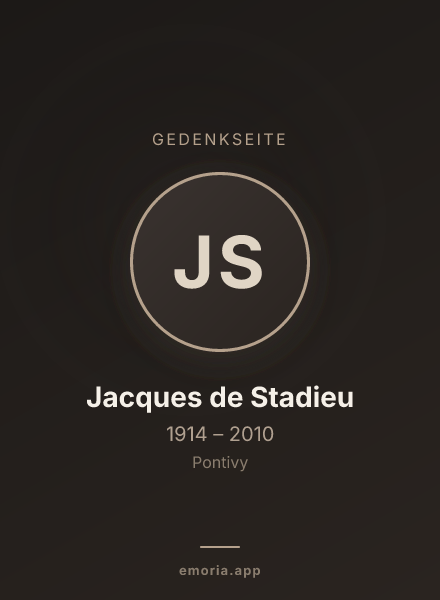Gedenkportrait von Jacques de Stadieu