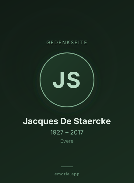 Gedenkportrait von Jacques De Staercke