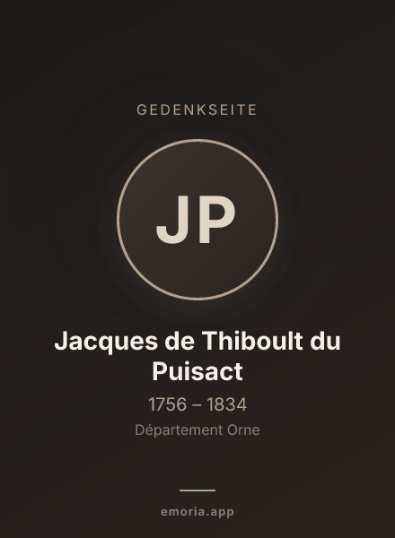Gedenkportrait von Jacques de Thiboult du Puisact