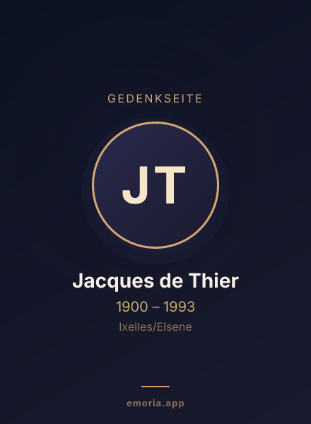 Gedenkportrait von Jacques de Thier