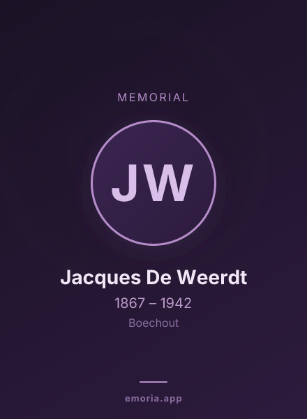 Memorial portrait of Jacques De Weerdt