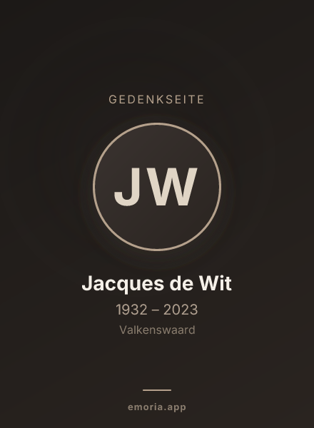 Gedenkportrait von Jacques de Wit