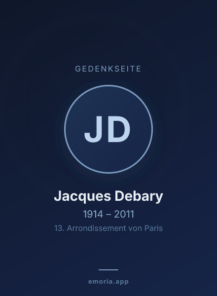 Gedenkportrait von Jacques Debary