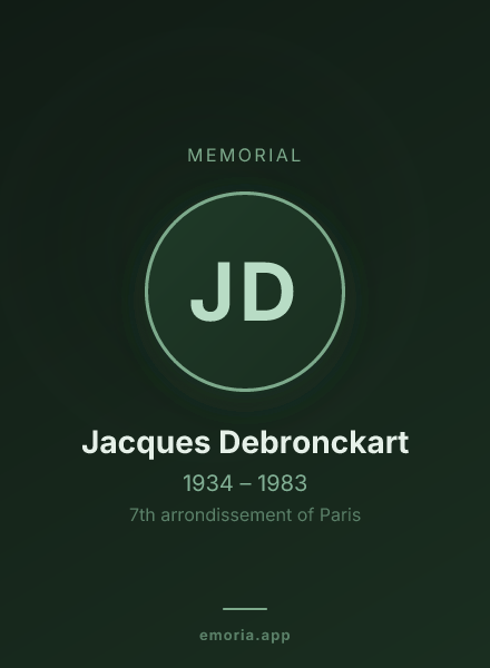 Memorial portrait of Jacques Debronckart