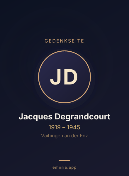 Gedenkportrait von Jacques Degrandcourt