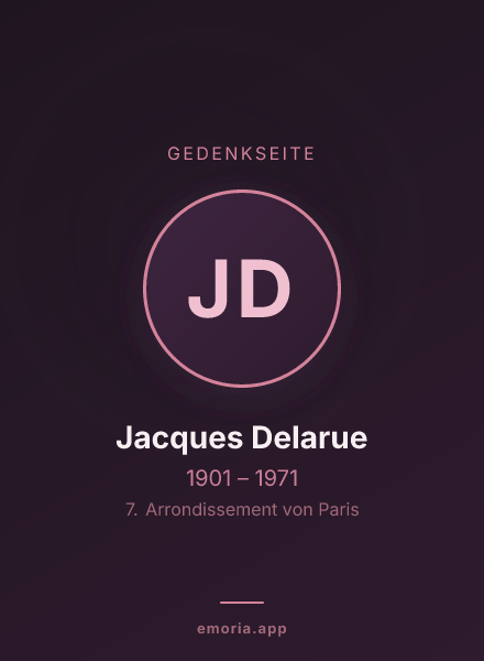 Gedenkportrait von Jacques Delarue