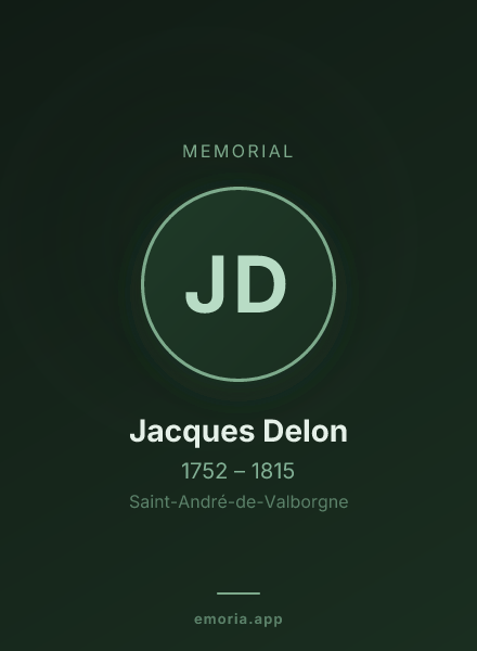 Memorial portrait of Jacques Delon