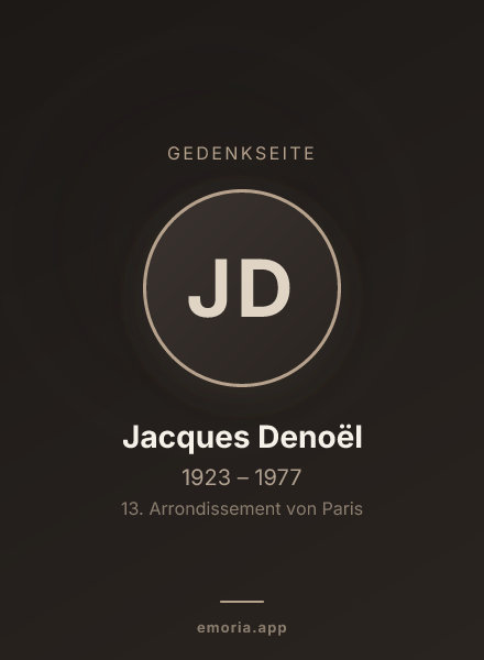 Gedenkportrait von Jacques Denoël