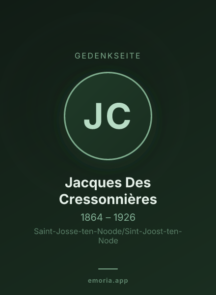 Gedenkportrait von Jacques Des Cressonnières