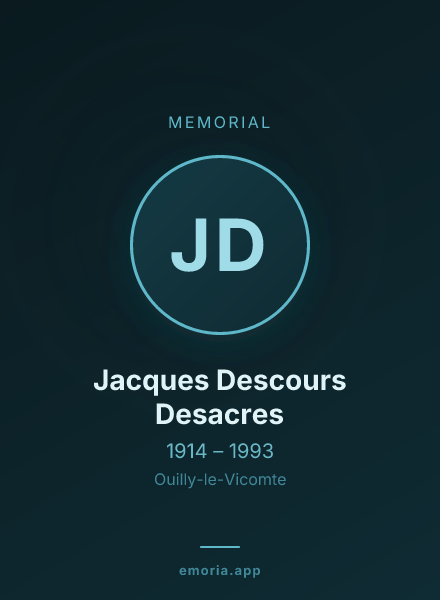 Memorial portrait of Jacques Descours Desacres