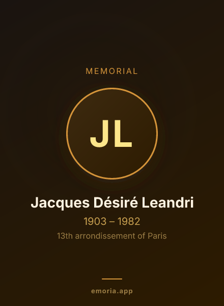 Memorial portrait of Jacques Désiré Leandri