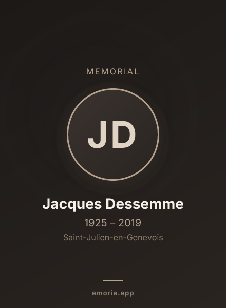 Memorial portrait of Jacques Dessemme