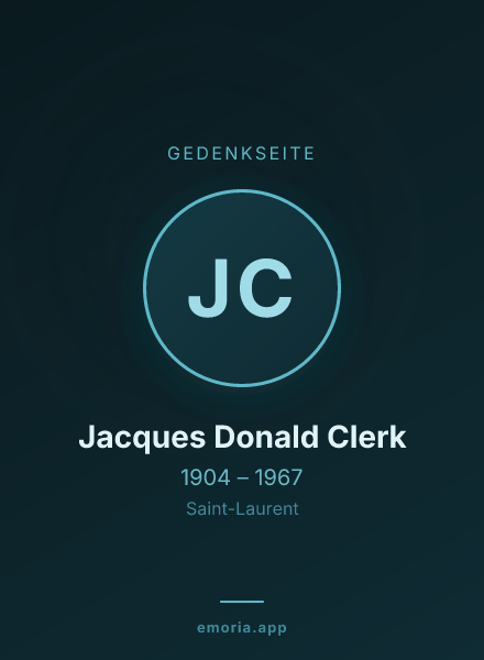 Gedenkportrait von Jacques Donald Clerk