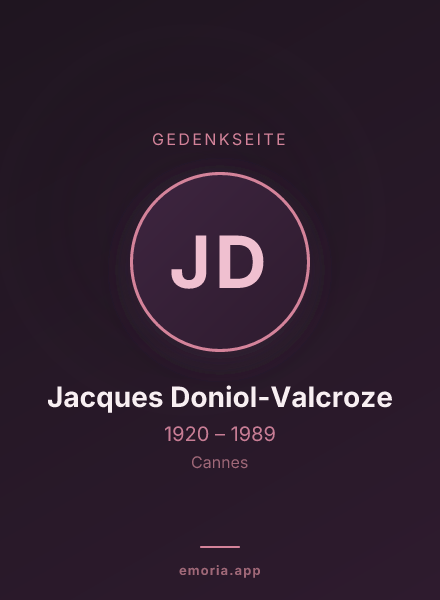 Gedenkportrait von Jacques Doniol-Valcroze