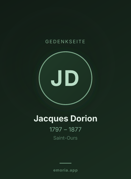 Gedenkportrait von Jacques Dorion