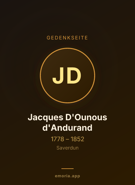 Gedenkportrait von Jacques D'Ounous d'Andurand