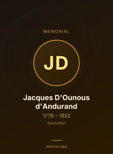 Memorial portrait of Jacques D'Ounous d'Andurand