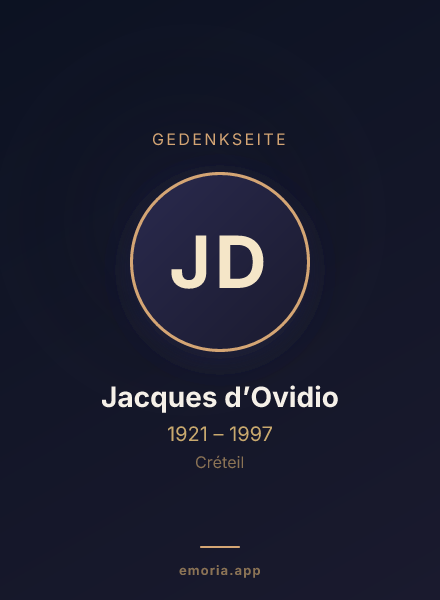 Gedenkportrait von Jacques d’Ovidio