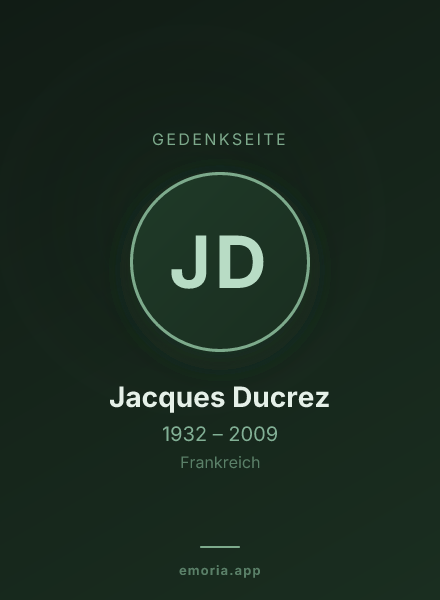 Gedenkportrait von Jacques Ducrez
