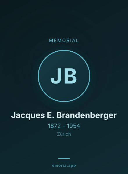 Memorial portrait of Jacques E. Brandenberger