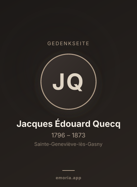 Gedenkportrait von Jacques Édouard Quecq