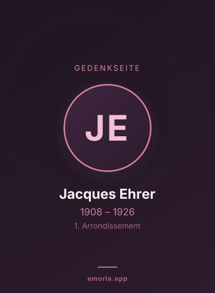 Gedenkportrait von Jacques Ehrer
